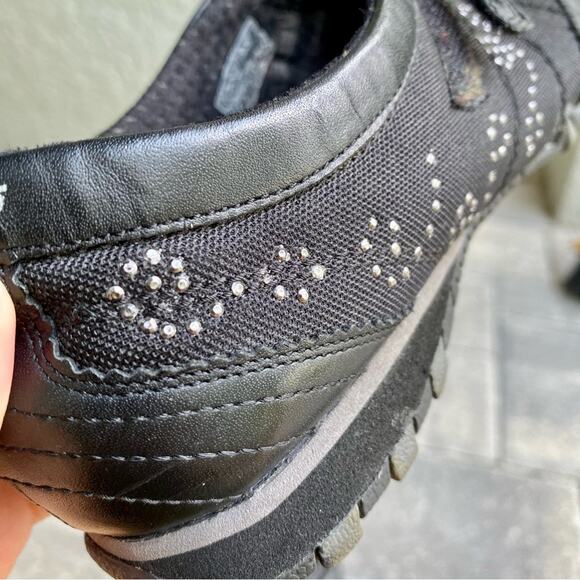 Skechers Womens SN 21406 Black Athletic Shoes Leather Round Toe Comfort Size 7 - Picture 10 of 11